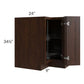 RTA Biscotti Cafe Glazed 33" Lazy Susan Corner Base with Stainless Steel Baskets with 1 Decorative End Panel