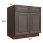 RTA Biscotti Cafe Glazed 33" Sink Base with 2 Decorative End Panels