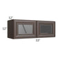 RTA Biscotti Cafe Glazed 33" x 12" Wall Cabinet with Beveled Glass