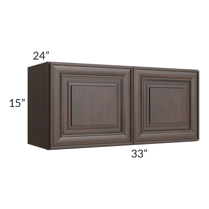 RTA Biscotti Cafe Glazed 33" x 15" x 24" Refrigerator Wall Cabinet