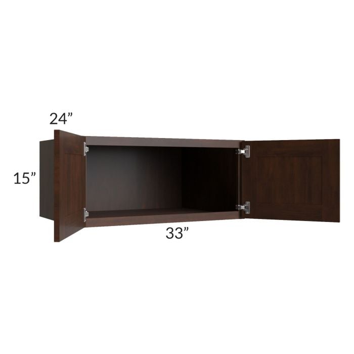 RTA Biscotti Cafe Glazed 33" x 15" x 24" Refrigerator Wall Cabinet