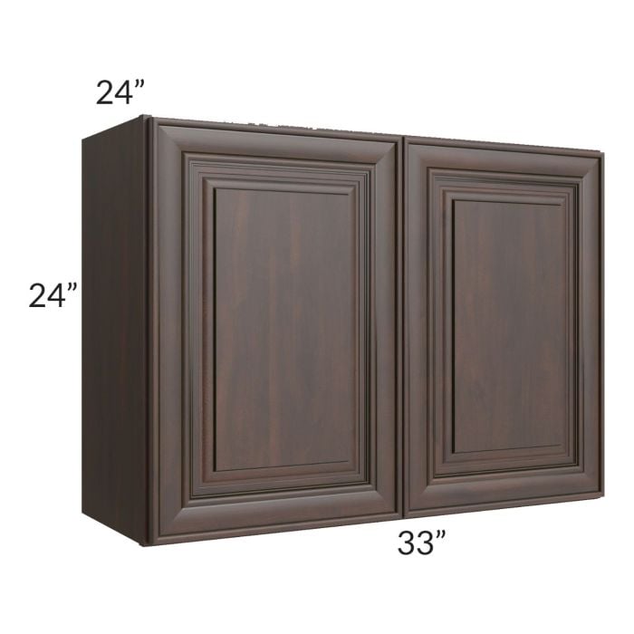 RTA Biscotti Cafe Glazed 33" x 24" x 24" Refrigerator Wall Cabinet