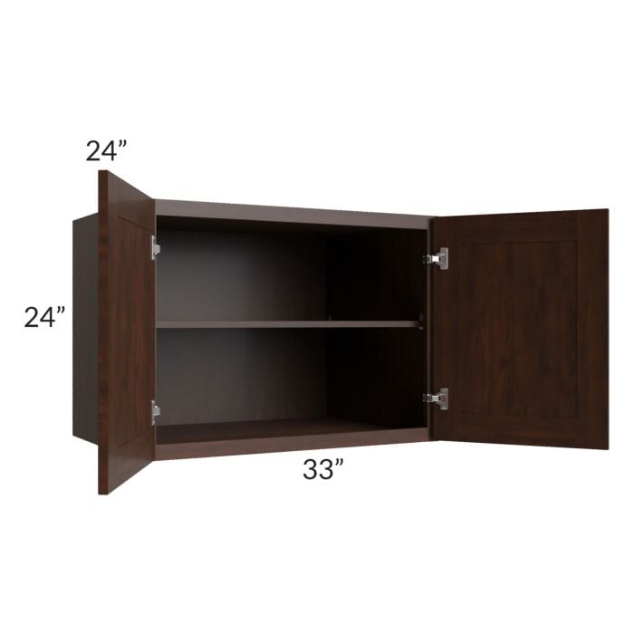 RTA Biscotti Cafe Glazed 33" x 24" x 24" Refrigerator Wall Cabinet