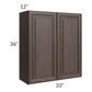 RTA Biscotti Cafe Glazed 33" x 36" Wall Cabinet with 1 Decorative End Panel