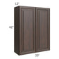 RTA Biscotti Cafe Glazed 33" x 42" Wall Cabinet with 2 Decorative End Panels