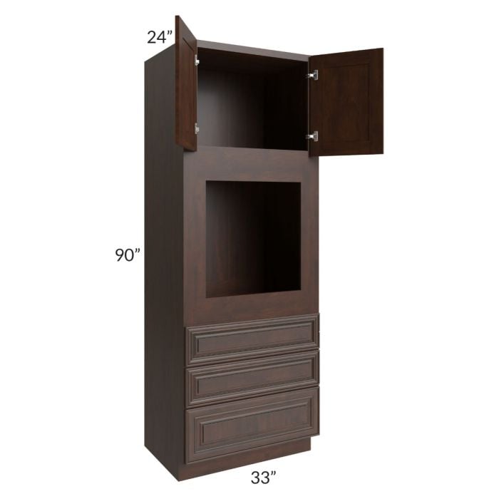 RTA Biscotti Cafe Glazed 33" x 90" Universal Oven Cabinet