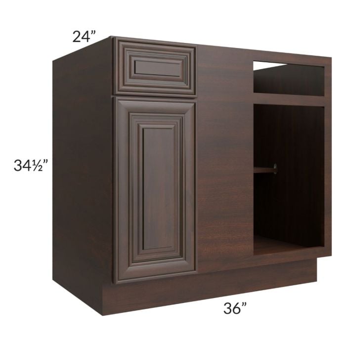 RTA Biscotti Cafe Glazed 36" Blind Corner Base Unit with 1 Decorative End Panel