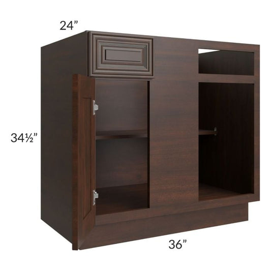 RTA Biscotti Cafe Glazed 36" Blind Corner Base Unit with 1 Decorative End Panel