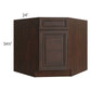 RTA Biscotti Cafe Glazed 36" Diagonal Corner Sink Base Cabinet with 1 Decorative End Panel