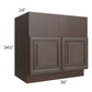 RTA Biscotti Cafe Glazed 36" Farm Sink Base with 2 Decorative End Panels