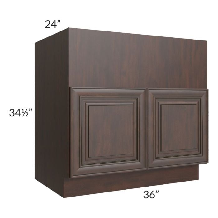 RTA Biscotti Cafe Glazed 36" Farm Sink Base with 2 Decorative End Panels
