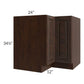 RTA Biscotti Cafe Glazed 36" Lazy Susan Corner Base with 2 Plastic Baskets and 1 Decorative End Panel