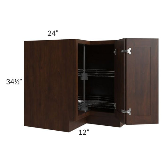 RTA Biscotti Cafe Glazed 36" Lazy Susan Corner Base with 2 Plastic Baskets and 2 Decorative End Panels