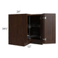 RTA Biscotti Cafe Glazed 36" Lazy Susan Corner Base with 2 Wood Baskets and 1 Decorative End Panel