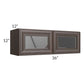 RTA Biscotti Cafe Glazed 36" x 12" Wall Cabinet with Beveled Glass
