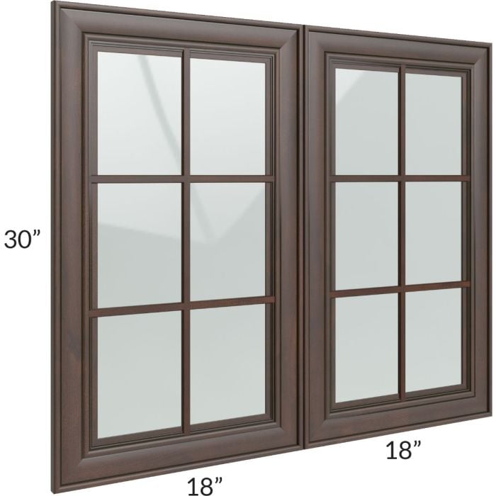 RTA Biscotti Cafe Glazed 36" x 30" Mullion Glass Door