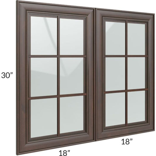 RTA Biscotti Cafe Glazed 36" x 30" Mullion Glass Door