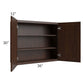 RTA Biscotti Cafe Glazed 36" x 30" Wall Cabinet with Mullion Glass Door