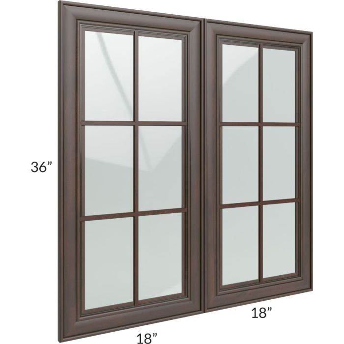 RTA Biscotti Cafe Glazed 36" x 36" Mullion Glass Door