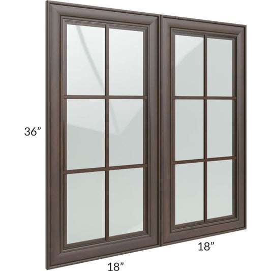 RTA Biscotti Cafe Glazed 36" x 36" Mullion Glass Door