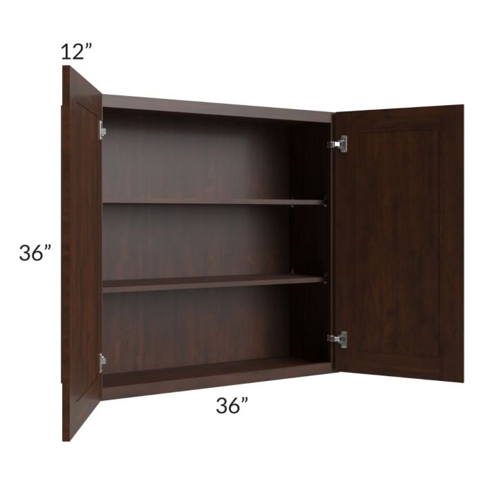 RTA Biscotti Cafe Glazed 36" x 36" Wall Cabinet with 2 Decorative End Panels