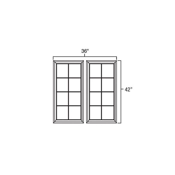 RTA Biscotti Cafe Glazed 36" x 42" Mullion Glass Door