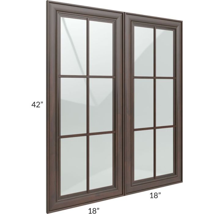 RTA Biscotti Cafe Glazed 36" x 42" Mullion Glass Door