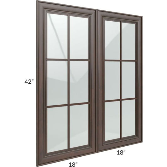 RTA Biscotti Cafe Glazed 36" x 42" Mullion Glass Door