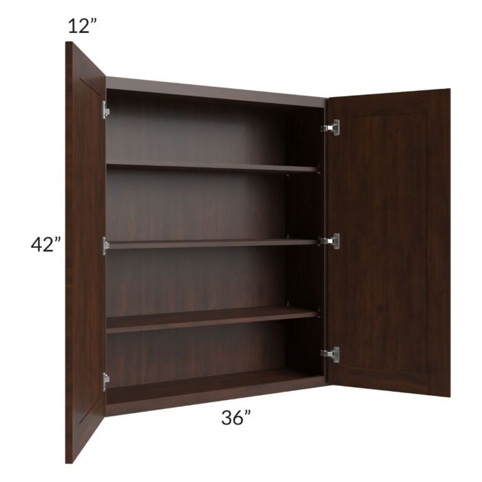 RTA Biscotti Cafe Glazed 36" x 42" Wall Cabinet with 2 Decorative End Panels