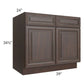 RTA Biscotti Cafe Glazed 39" Base Cabinet with 2 Decorative End Panels
