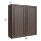 RTA Biscotti Cafe Glazed 39" x 42" Wall Cabinet with 1 Decorative End Panel