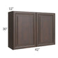 RTA Biscotti Cafe Glazed 42" x 30" Wall Cabinet with 1 Decorative End Panel