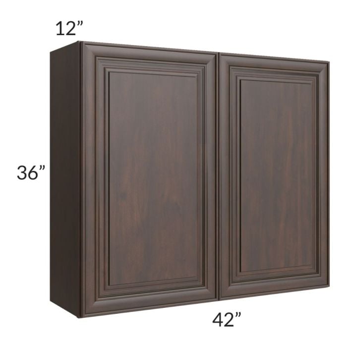 RTA Biscotti Cafe Glazed 42" x 36" Wall Cabinet with 2 Decorative End Panels