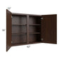 RTA Biscotti Cafe Glazed 42" x 36" Wall Cabinet with 2 Decorative End Panels