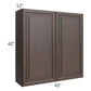 RTA Biscotti Cafe Glazed 42" x 42" Wall Cabinet with 1 Decorative End Panel