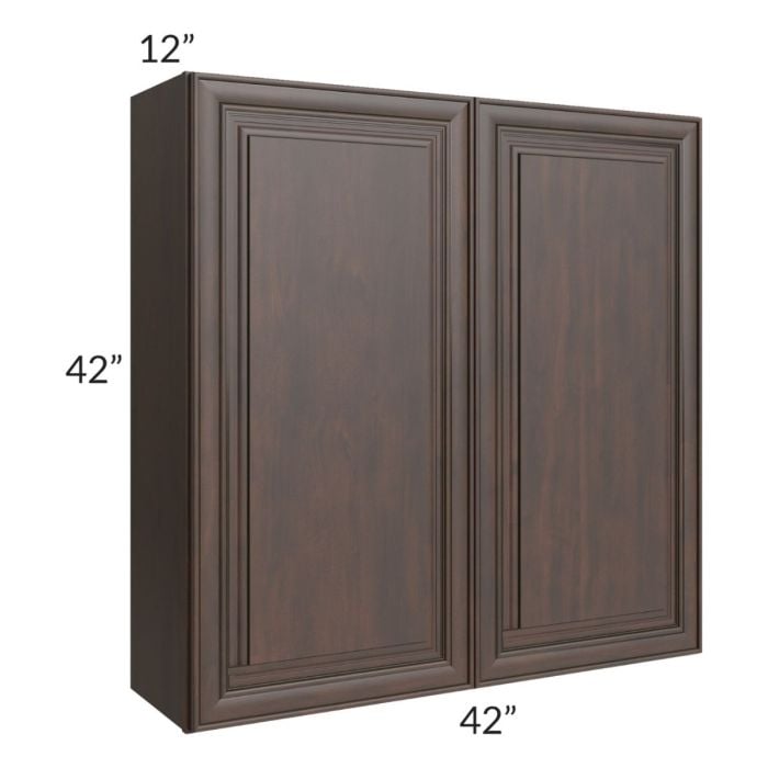 RTA Biscotti Cafe Glazed 42" x 42" Wall Cabinet with 1 Decorative End Panel