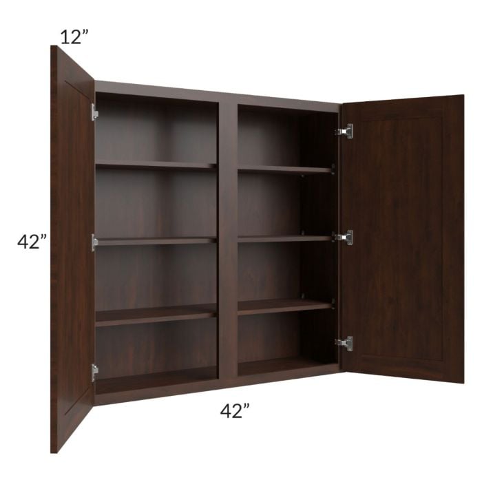 RTA Biscotti Cafe Glazed 42" x 42" Wall Cabinet with 2 Decorative End Panels