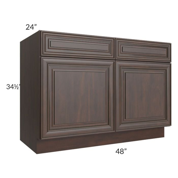RTA Biscotti Cafe Glazed 48" Base Cabinet with 2 Decorative End Panels