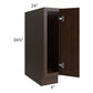 RTA Biscotti Cafe Glazed 9" Full Height Door Tray Base Cabinet - Left Hinged with 2 Decorative End Panels