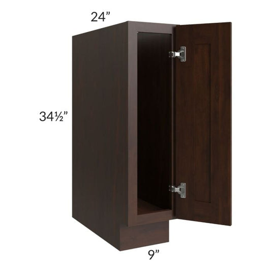 RTA Biscotti Cafe Glazed 9" Full Height Door Tray Base Cabinet - Right Hinged