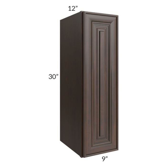 RTA Biscotti Cafe Glazed 9" x 30" Wall Cabinet with 2 Decorative End Panels