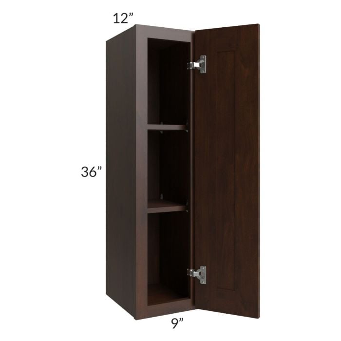 RTA Biscotti Cafe Glazed 9" x 36" Wall Cabinet with 1 Decorative End Panel