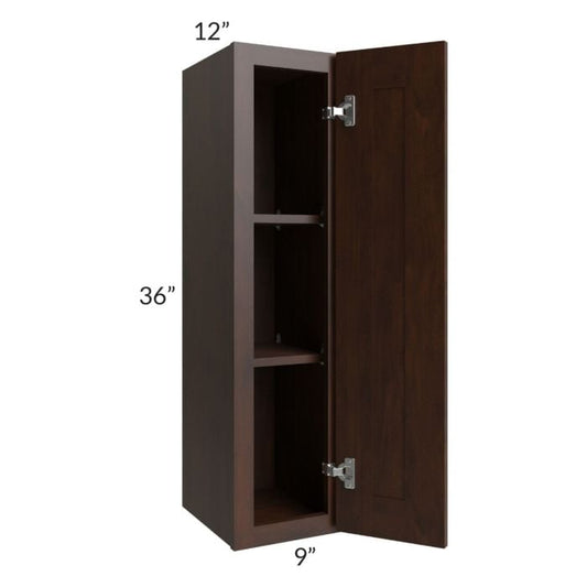 RTA Biscotti Cafe Glazed 9" x 36" Wall Cabinet with 1 Decorative End Panel