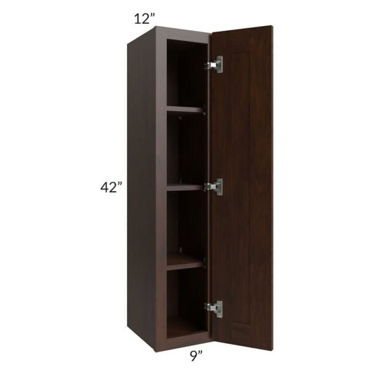 RTA Biscotti Cafe Glazed 9" x 42" Wall Cabinet with 1 Decorative End Panel