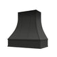 RTA Black Asheville 42" x 48" Strapped Curved Hood with Block Molding