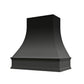 RTA Black Asheville 48" x 36" Smooth Curved Hood with Classic Molding