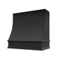 RTA Black Charlotte 30" x 36" Strapped Sloped Hood with Classic Molding