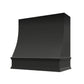 RTA Black Charlotte 48" x 48" Sloped Smooth Hood with Classic Molding