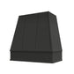 RTA Black Raleigh 36" x 48" Strapped Tapered Hood with Block Molding