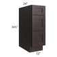 RTA Brazilian Shaker 12" Drawer Base Cabinet with 2 Decorative End Panels